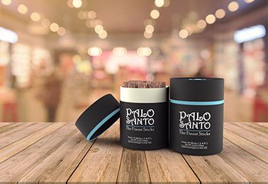 3d model of a palo santo packaging in a shop